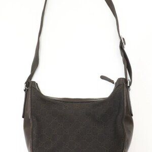 Gucci Brown GG Canvas Leather Shoulder Bag - Brown
